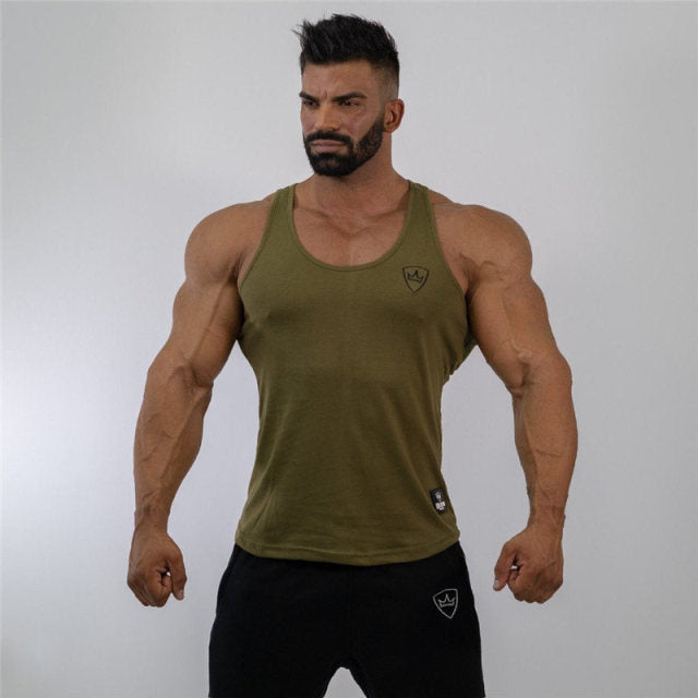 Men's Round Neck Sleeveless Quick Dry Sporty Stringer Vests