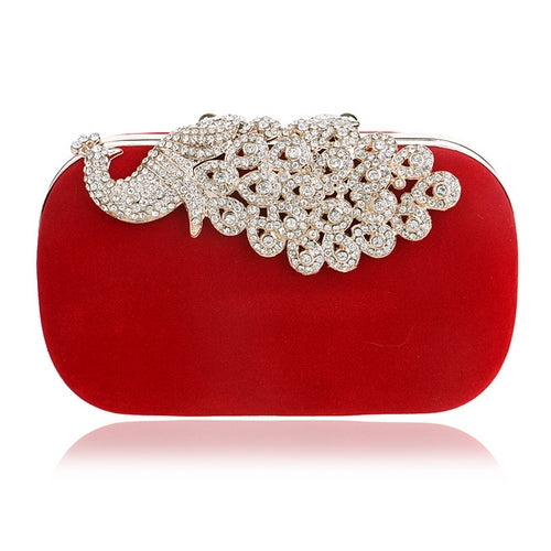 Women's Polyester Pearl Zircon Patchwork Hasp Closure Clutch