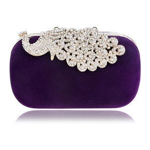 Women's Polyester Pearl Zircon Patchwork Hasp Closure Clutch