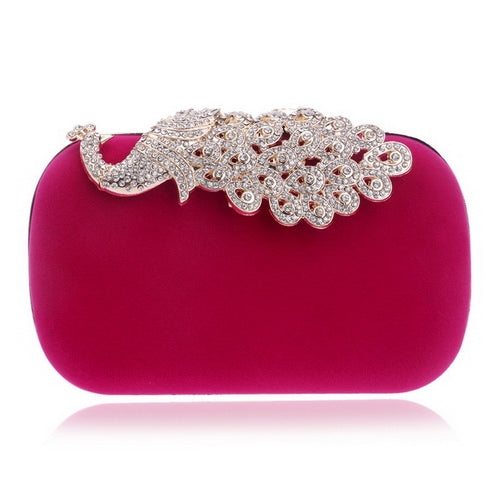 Women's Polyester Pearl Zircon Patchwork Hasp Closure Clutch