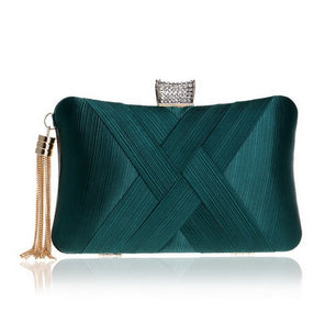 Women's Polyester Tassel Hasp Closure Mini Evening Trendy Clutch