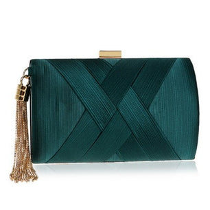 Women's Polyester Tassel Hasp Closure Mini Evening Trendy Clutch