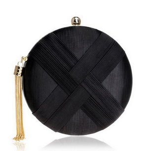 Women's Polyester Tassel Hasp Closure Mini Evening Trendy Clutch