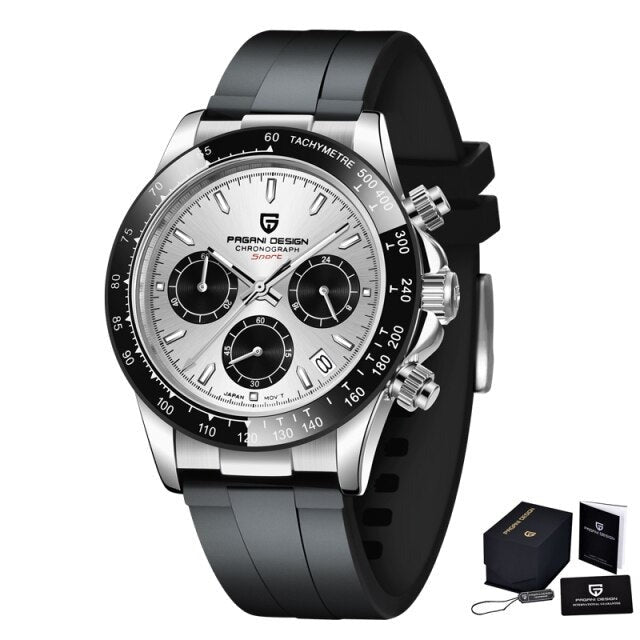 Men's Leather Strap Waterproof Automatic Date Wristwatch