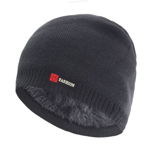 Men's Casual Cloth Stripped Patchwork Knitted Winter Hat