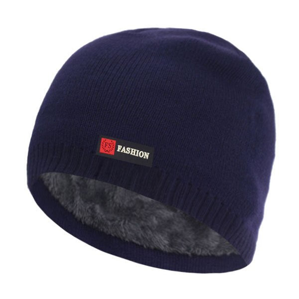 Men's Casual Cloth Stripped Patchwork Knitted Winter Hat