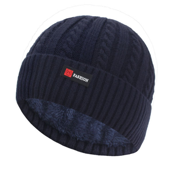 Men's Casual Cloth Stripped Patchwork Knitted Winter Hat