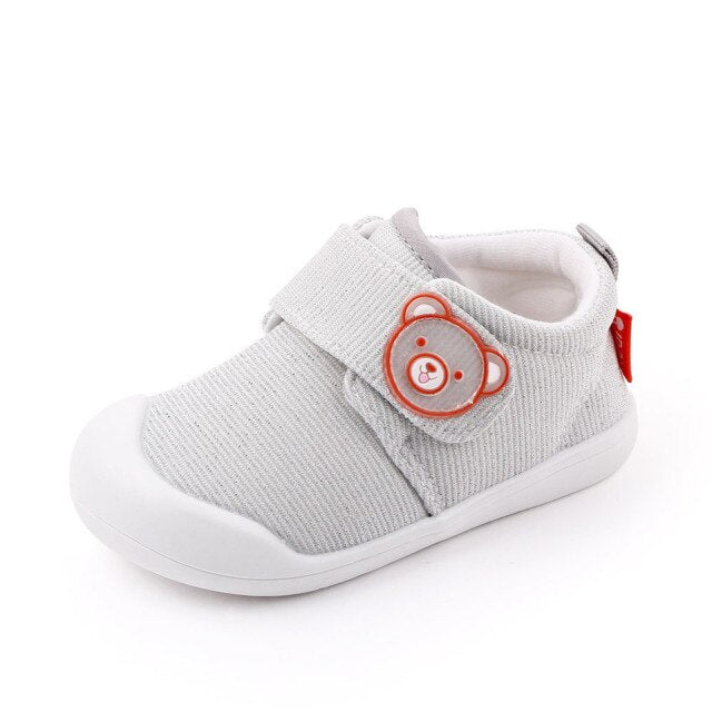 Baby's Round Toe Mesh Pattern Hook And Loop Closure Shoes