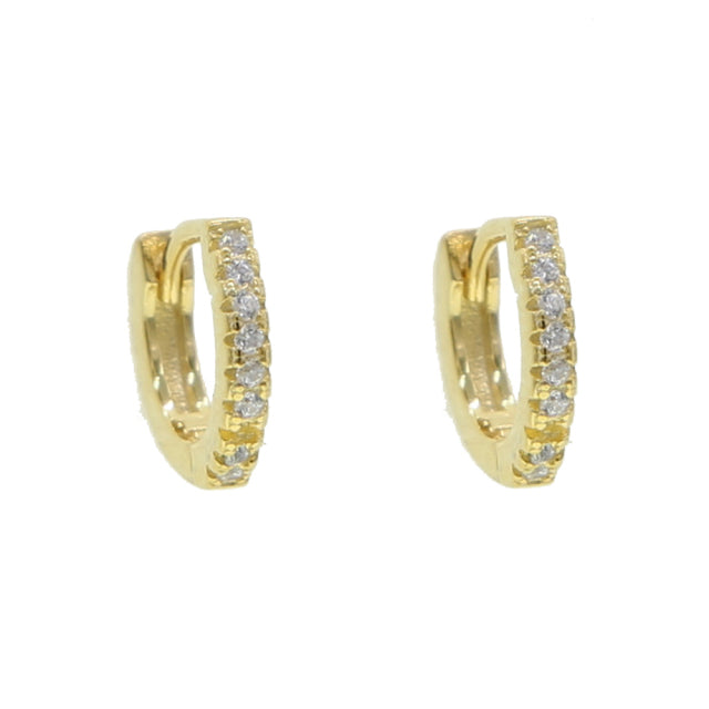 Women's 925 Sterling Silver Zircon Embedded Mini Hoop Earrings