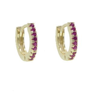 Women's 925 Sterling Silver Zircon Embedded Mini Hoop Earrings