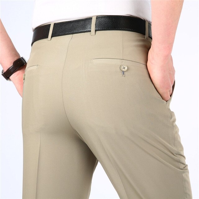 Men's High Waist Button Zipper Closure Casual Wear Office Pants