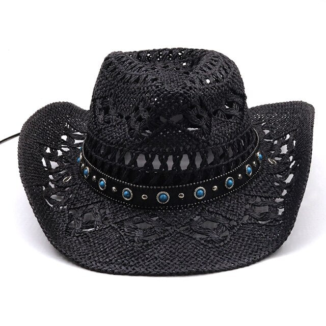 Women's Hollow Round Pattern Belted Strap Formal Vintage Hats