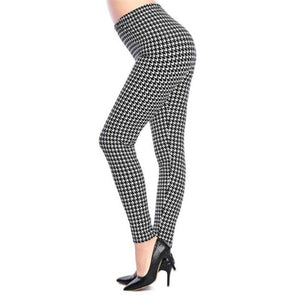 Women's High Waist Plaid Printed Quick Dry Compression Pants