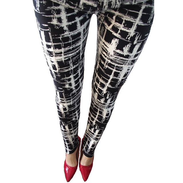 Women's High Waist Plaid Printed Quick Dry Compression Pants