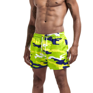 Men's Elastic Drawstring Waist Camouflage Quick-Dry Pocket Shorts