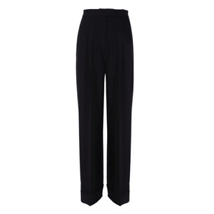 Women's High Waist Button Closure Full Flare Loose Palazzo Pants