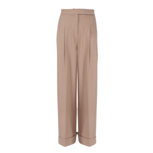 Women's High Waist Button Closure Full Flare Loose Palazzo Pants