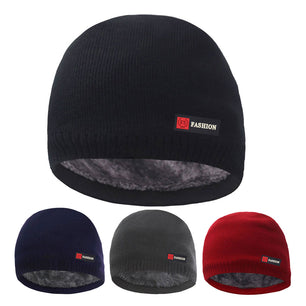 Men's Cloth Acrylic Faux Fur Knitted Winter Wear Beanies Hat