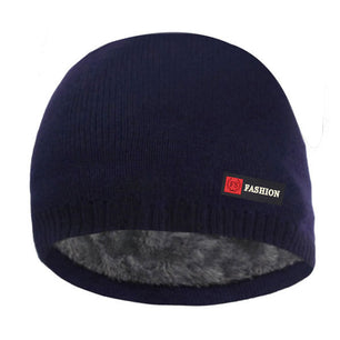 Men's Cloth Acrylic Faux Fur Knitted Winter Wear Beanies Hat