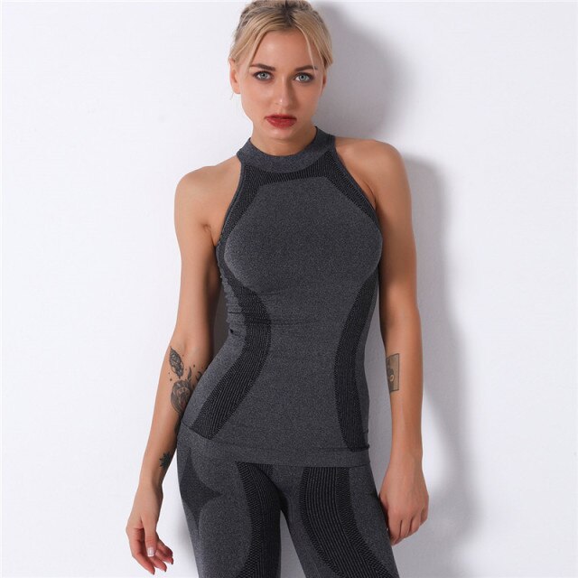 Women's Turtle Neck Crop Top With Gym Wear Legging Set