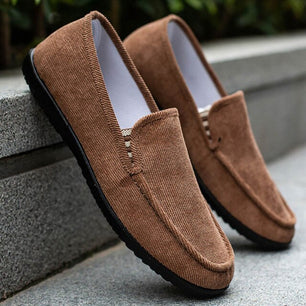 Men's Canvas Outdoor Walking Moccasins Slip-On Casual Shoes