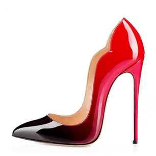 Women's Pointed Toe Cut Pattern Plain Slip On High Heels Shoes