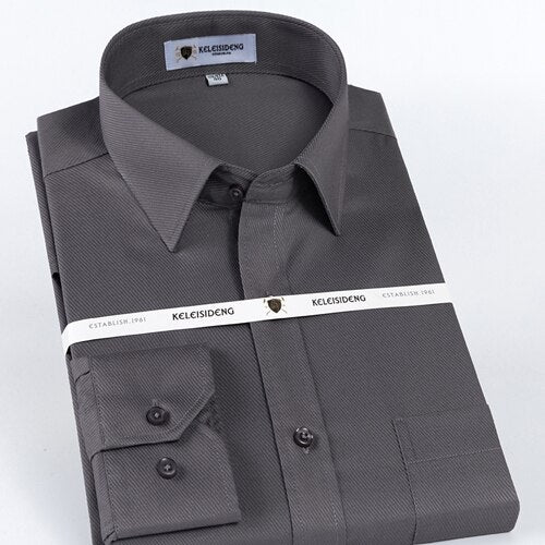 Men's Turn Down Collar Plain Pattern Button Pockets Shirt