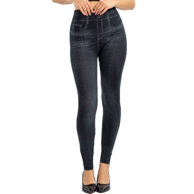 Women's High Waist Button Closure Plain Denim Trouser Pants