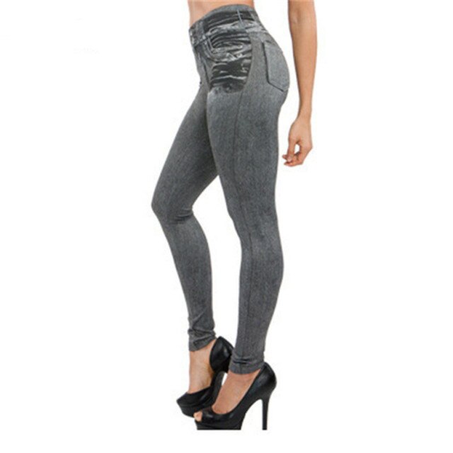 Women's High Waist Button Closure Plain Denim Trouser Pants