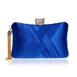 Women's Polyester Tassel Hasp Closure Mini Evening Trendy Clutch