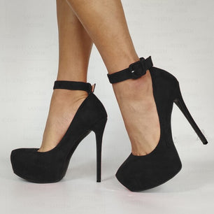 Women's Pointed Toe Ankle Strap Closure High Heels Shoes