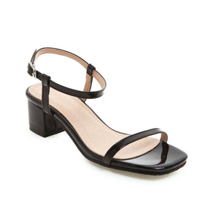 Women's Open Toe Leather Sexy Buckle Strap Closure Sandal