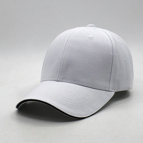 Men's Cotton Snapback Baseball Plain Blank Bone Solid Trendy Hat