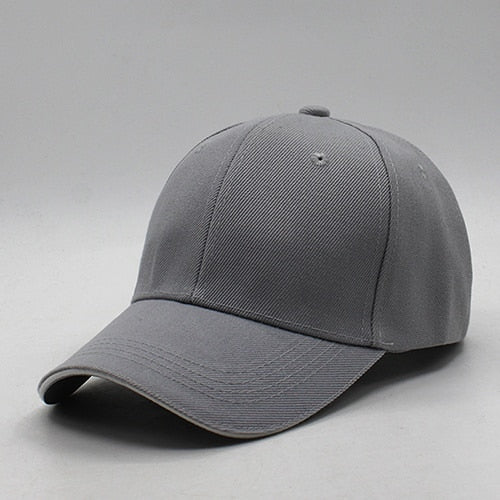 Men's Cotton Snapback Baseball Plain Blank Bone Solid Trendy Hat