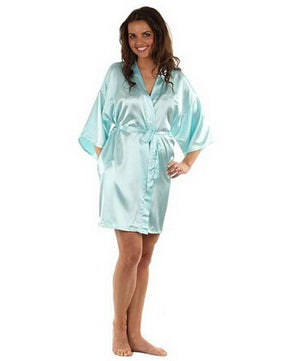 Women's Open Stitch Short Sleeve Plain Belted Waist Nightgown