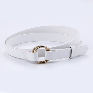 Women's Genuine Leather Strap Alloy Round Buckle Belts