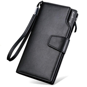 Men's Genuine Leather Multi Pocket Zipper Closure Wrist Holder Wallets