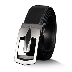 Men's Genuine Leather Plain Strap Pin Buckle Closure Belt