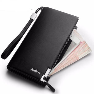 Men's Genuine Leather Multi Card Holder Zipper Closure Mini Wallets