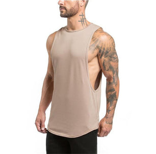 Men's Round Neck Sleeveless Plain Quick Dry Workout Stringer Vests