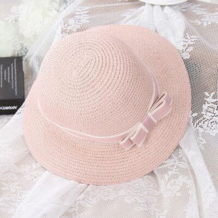 Women's Round Straw Bow-Knot Ribbon Large Wide Summer Hats