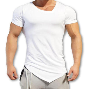 Men's V-Neck Short Sleeve Quick-Dry Plain Pattern Workout T-Shirt