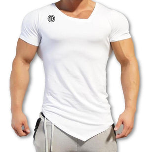 Men's V-Neck Short Sleeve Quick-Dry Plain Pattern Workout T-Shirt