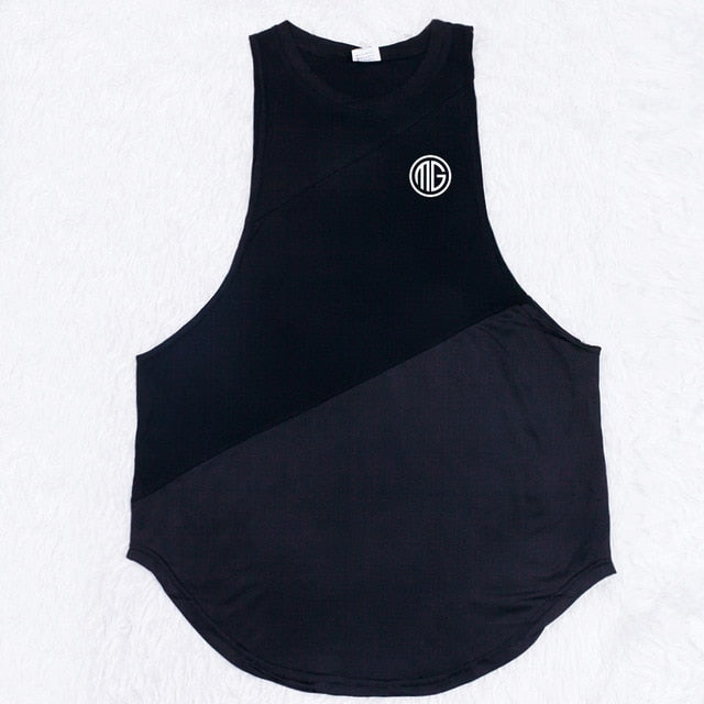 Men's O-Neck Sleeveless Quick Dry Sportswear Hooded Stringer Vests