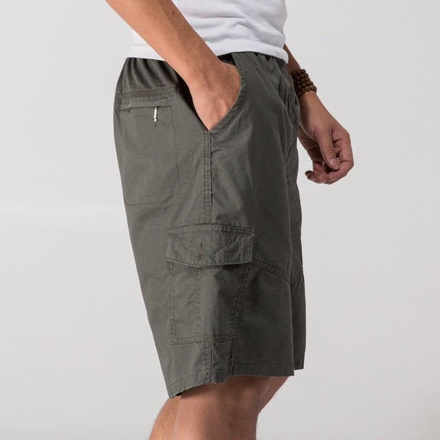 Men's Low Drawstring Waist Plain Knee-Length With Side Pocket Shorts