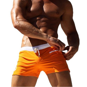 Men's Drawstring Waist Plain Quick Dry Pocket Swimwear Short