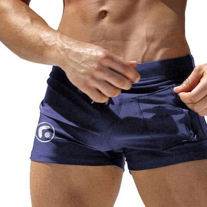 Men's Drawstring Waist Plain Quick Dry Pocket Swimwear Short