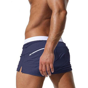 Men's Drawstring Waist Plain Quick Dry Pocket Swimwear Short