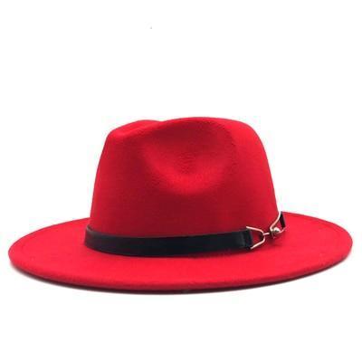 Women's Round Plush Plain Alloy Buckle Belt Strap Vintage Hats