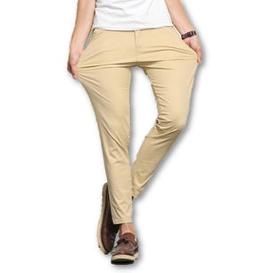 Men's Mid Waist Plain Button Zipper Closure Side Pocket Casual Pants